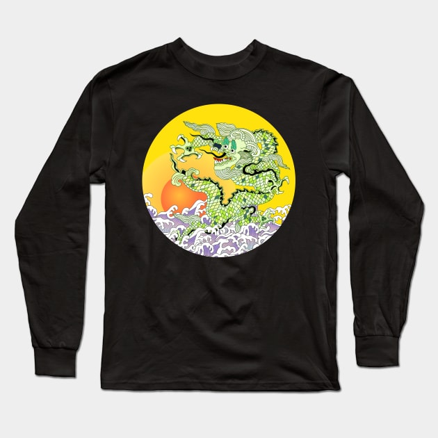 Dragon Long Sleeve T-Shirt by cutequokka